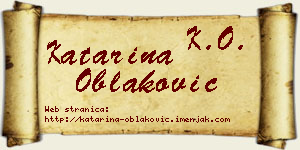 Katarina Oblaković vizit kartica